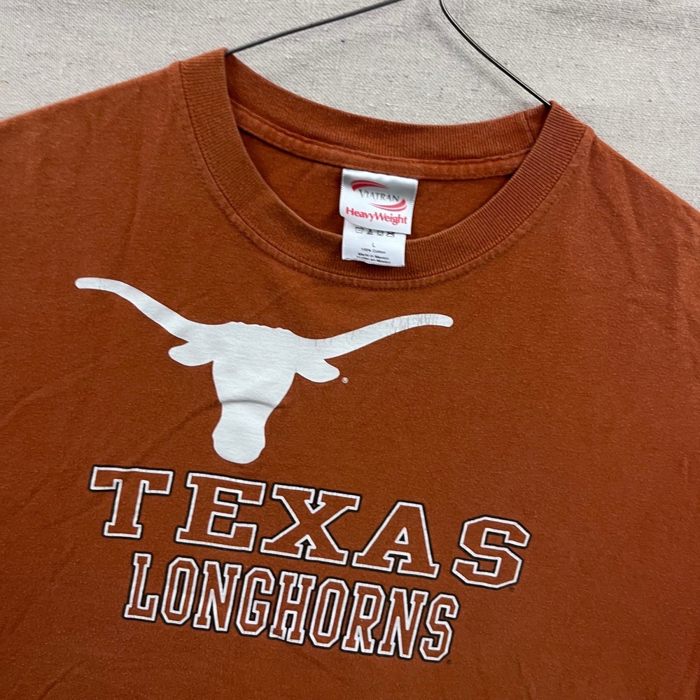 Texas Longhorns Mens Large Burnt Orange‎ Graphic T-Shirt Viatran HeavyWeight UT